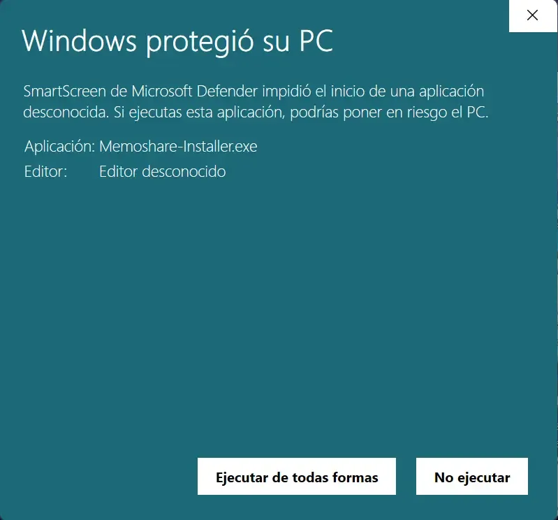 Segundo aviso de Windows