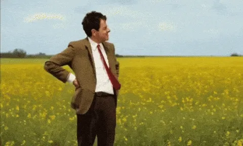 Mr. Bean mirando el reloj